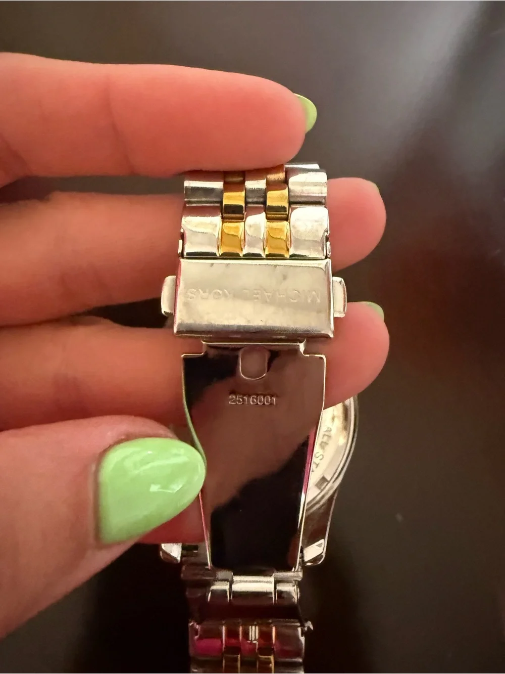Michael Kors Two-Tone Gold and Silver Women's Chronograph Watch with White Dial